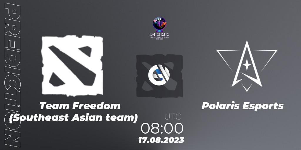 Team Freedom (Southeast Asian team) contre Polaris Esports : prédiction de match. 22.08.2023 at 08:00. Dota 2, LingNeng Trendy Invitational