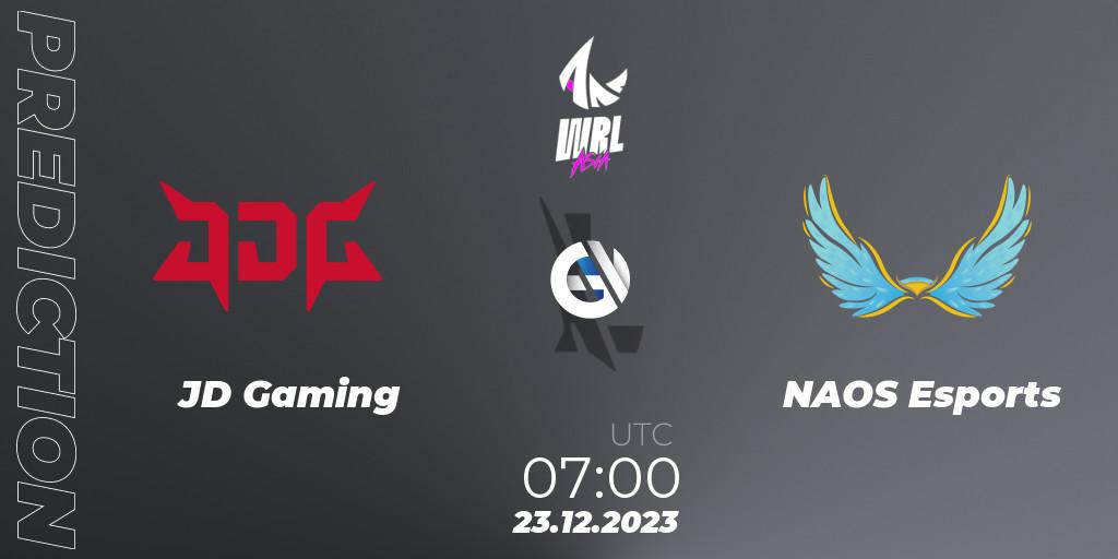 JD Gaming contre NAOS Esports : prédiction de match. 23.12.23. Wild Rift, WRL Asia 2023 - Season 2 - Regular Season
