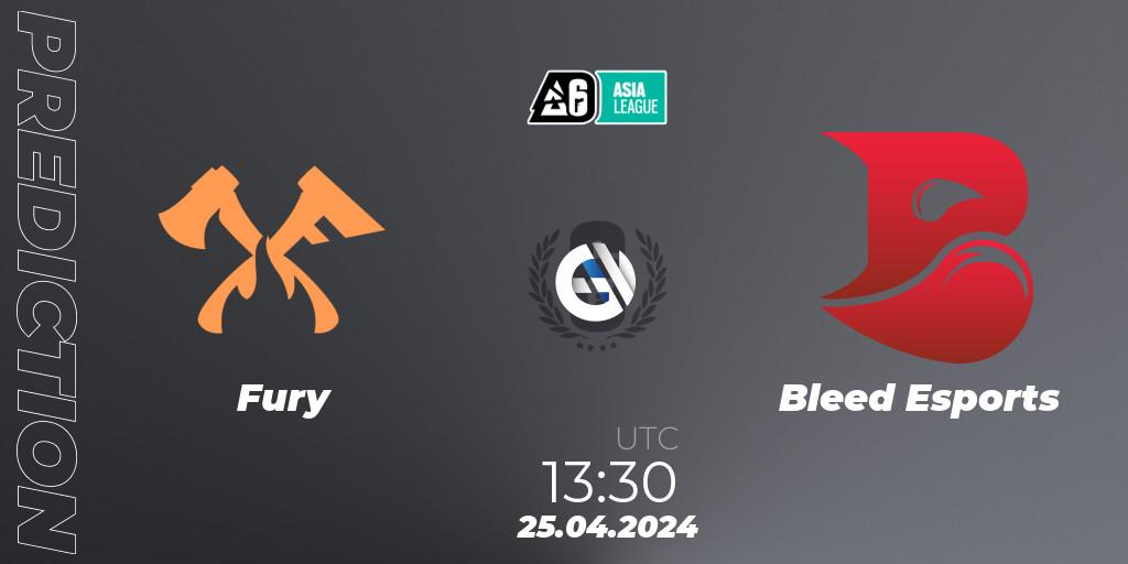 Fury contre Bleed Esports : prédiction de match. 25.04.2024 at 13:30. Rainbow Six, Asia League 2024 - Stage 1