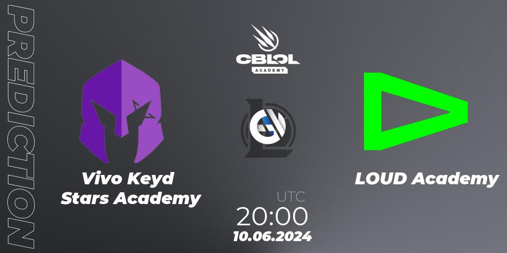 Vivo Keyd Stars Academy contre LOUD Academy : prédiction de match. 10.06.2024 at 20:00. LoL, CBLOL Academy 2024