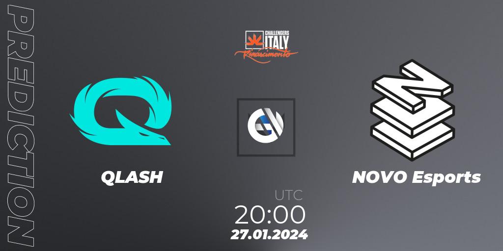QLASH contre NOVO Esports : prédiction de match. 27.01.2024 at 20:00. VALORANT, VALORANT Challengers 2024 Italy: Rinascimento Split 1