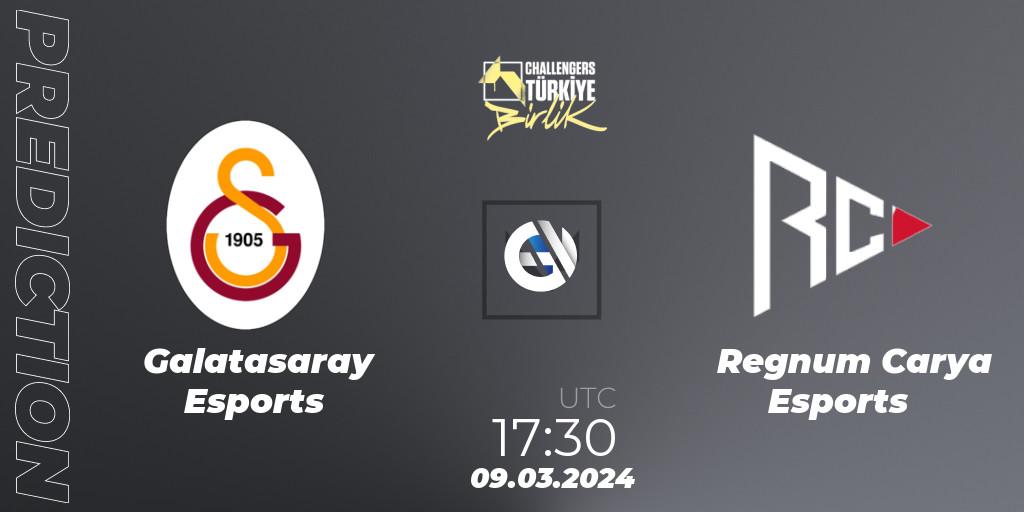 Galatasaray Esports contre Regnum Carya Esports : prédiction de match. 09.03.24. VALORANT, VALORANT Challengers 2024 Turkey: Birlik Split 1