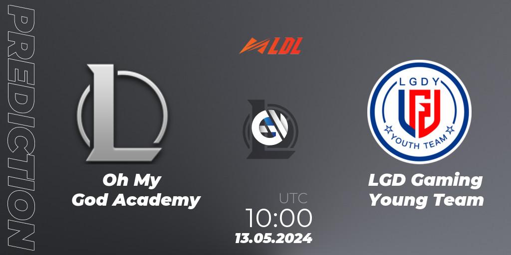 Oh My God Academy contre LGD Gaming Young Team : prédiction de match. 13.05.2024 at 10:00. LoL, LDL 2024 - Stage 2