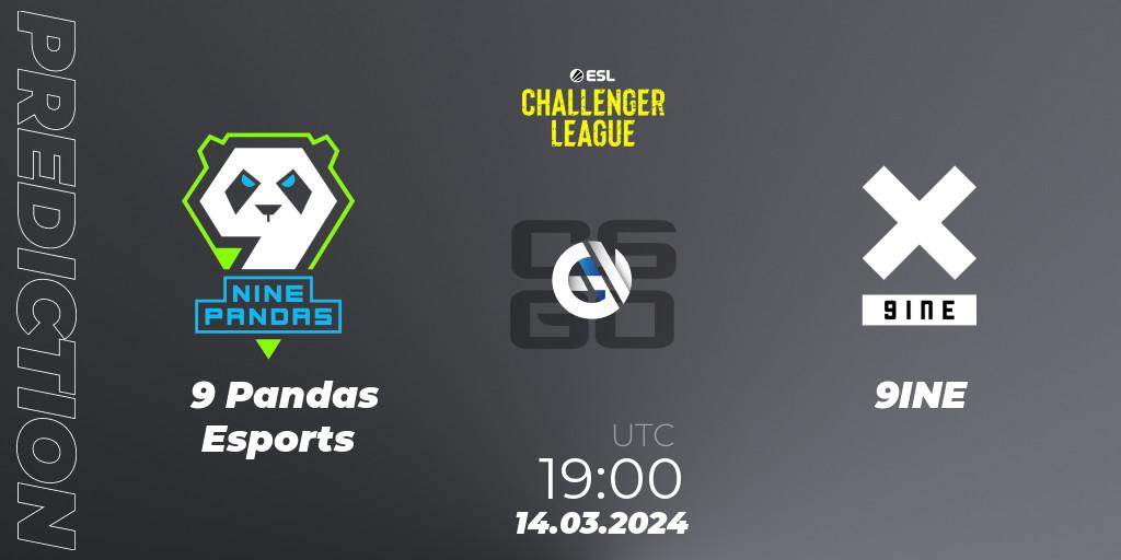 9 Pandas Esports contre 9INE : prédiction de match. 03.04.24. CS2 (CS:GO), ESL Challenger League Season 47: Europe