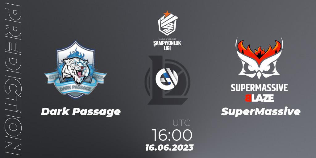 Dark Passage contre SuperMassive : prédiction de match. 16.06.2023 at 16:00. LoL, TCL Summer 2023 - Group Stage