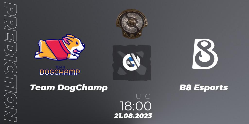 Team DogChamp contre B8 Esports : prédiction de match. 21.08.23. Dota 2, The International 2023 - North America Qualifier