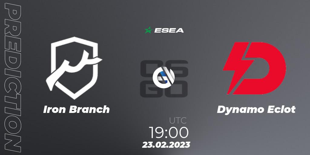 Iron Branch contre Dynamo Eclot : prédiction de match. 03.03.2023 at 13:00. Counter-Strike (CS2), ESEA Season 44: Advanced Division - Europe