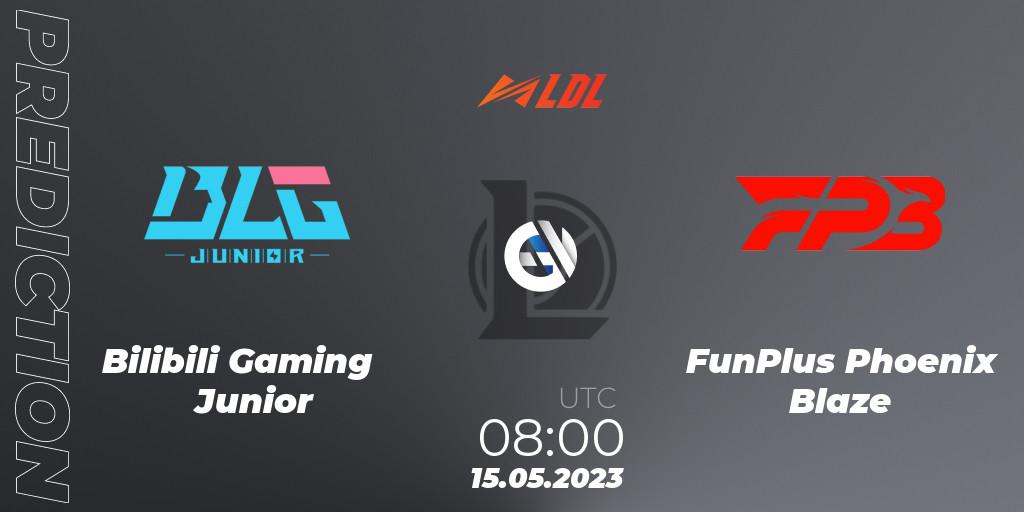 Bilibili Gaming Junior contre FunPlus Phoenix Blaze : prédiction de match. 15.05.2023 at 08:00. LoL, LDL 2023 - Regular Season - Stage 2