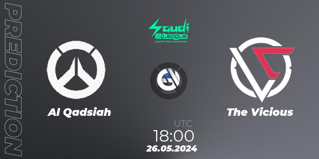 Al Qadsiah contre The Vicious : prédiction de match. 26.05.2024 at 18:00. Overwatch, Saudi eLeague 2024 - Major 2 Phase 2