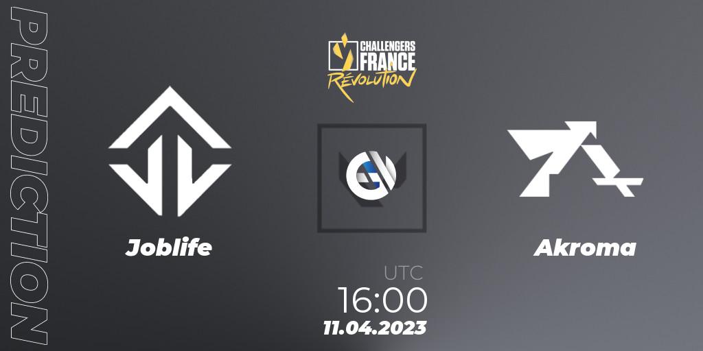 Joblife contre Akroma : prédiction de match. 11.04.2023 at 16:00. VALORANT, VALORANT Challengers France: Revolution Split 2 - Regular Season