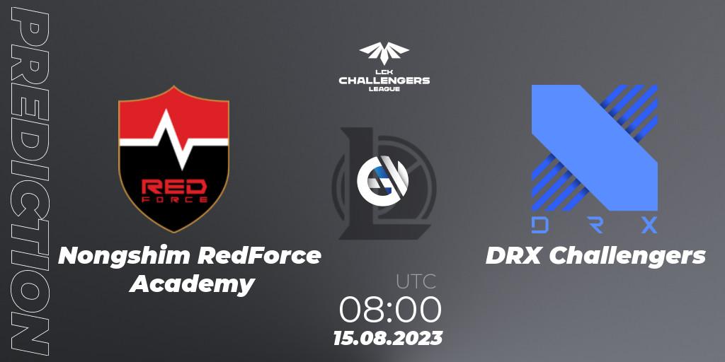 Nongshim RedForce Academy contre DRX Challengers : prédiction de match. 15.08.2023 at 08:00. LoL, LCK Challengers League 2023 Summer - Playoffs