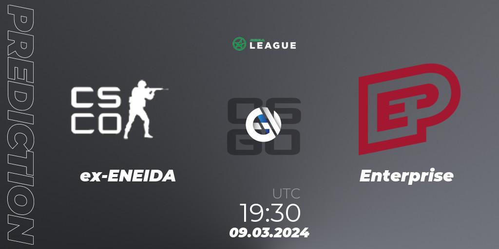 ex-ENEIDA contre Enterprise : prédiction de match. 09.03.2024 at 15:00. Counter-Strike (CS2), ESEA Season 48: Advanced Division - Europe