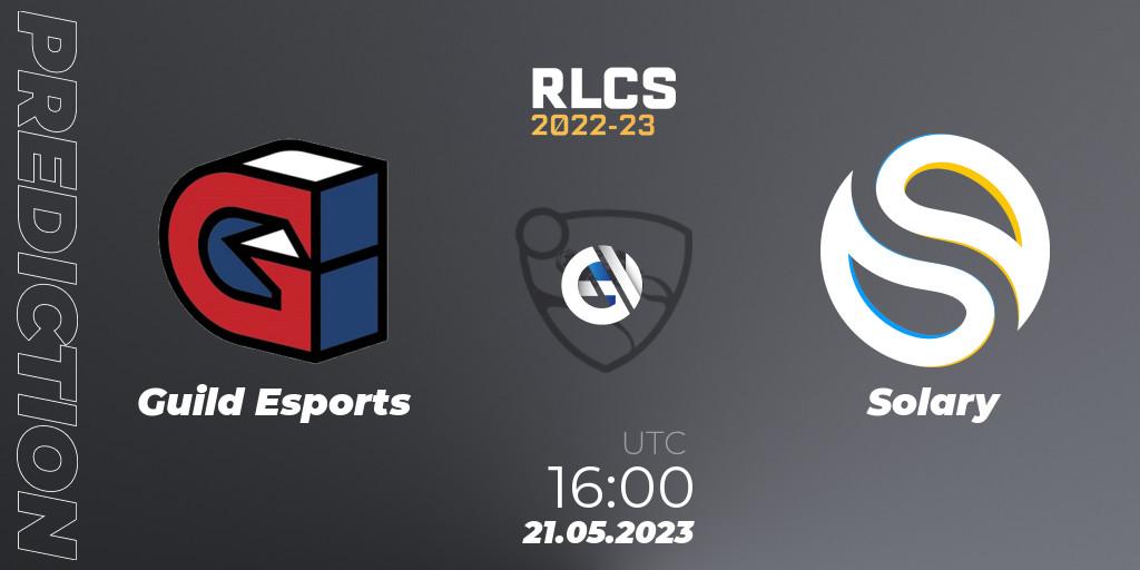 Guild Esports contre Solary : prédiction de match. 21.05.2023 at 16:00. Rocket League, RLCS 2022-23 - Spring: Europe Regional 2 - Spring Cup: Closed Qualifier