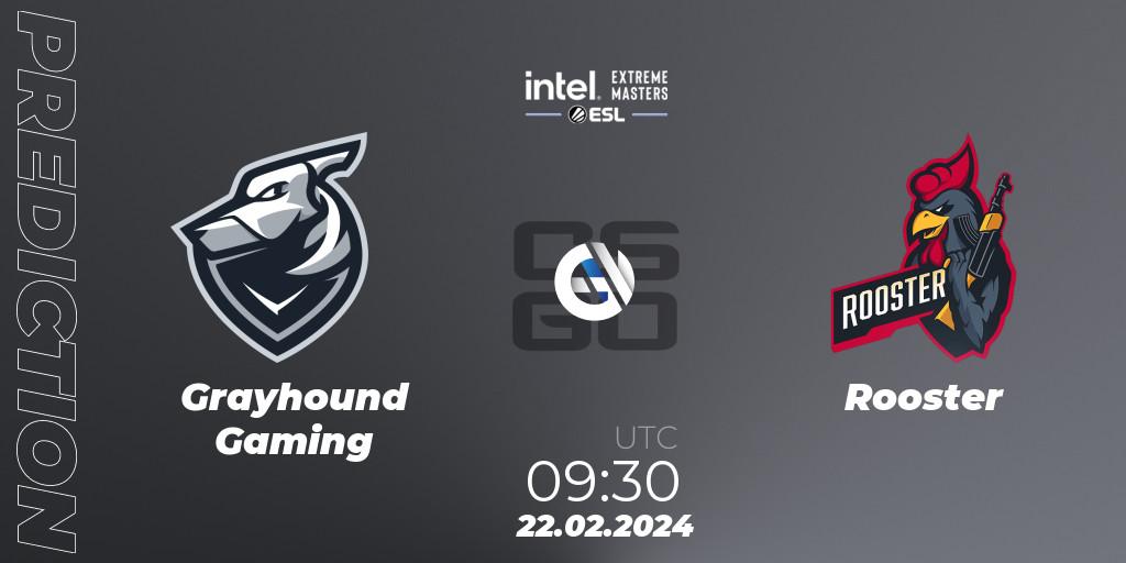 Grayhound Gaming contre Rooster : prédiction de match. 22.02.2024 at 09:30. Counter-Strike (CS2), Intel Extreme Masters Dallas 2024: Oceanic Closed Qualifier