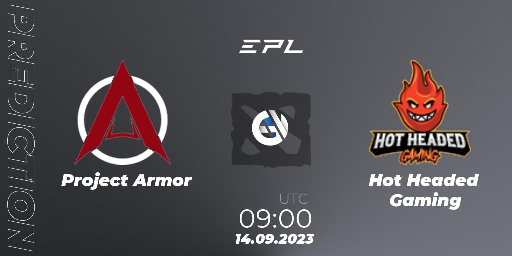 Project Armor contre Hot Headed Gaming : prédiction de match. 14.09.2023 at 09:11. Dota 2, European Pro League Season 12