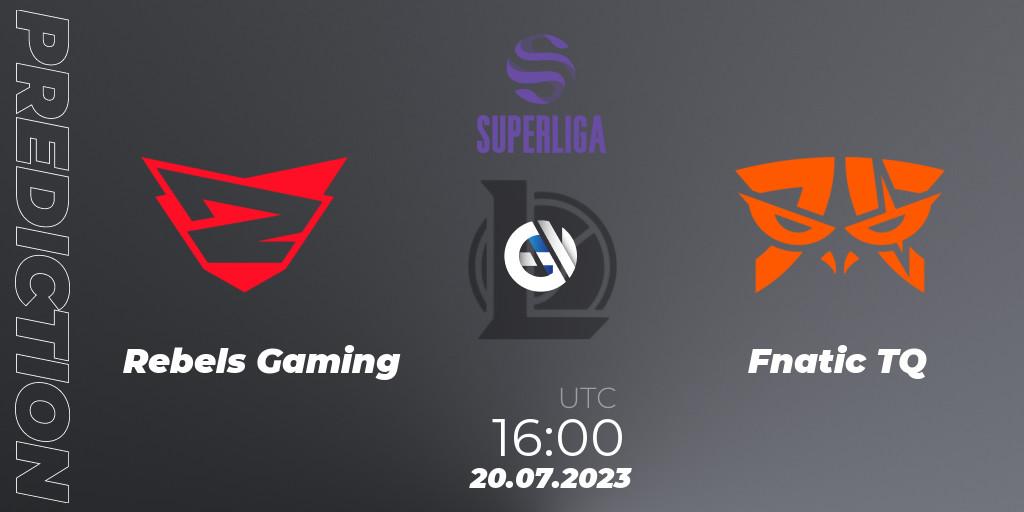 Rebels Gaming contre Fnatic TQ : prédiction de match. 20.07.23. LoL, Superliga Summer 2023 - Group Stage
