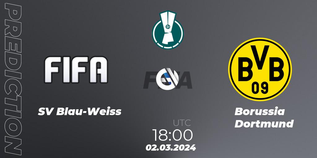 SV Blau-Weiss contre Borussia Dortmund : prédiction de match. 02.03.24. FIFA 23, DFB-ePOKAL 2024