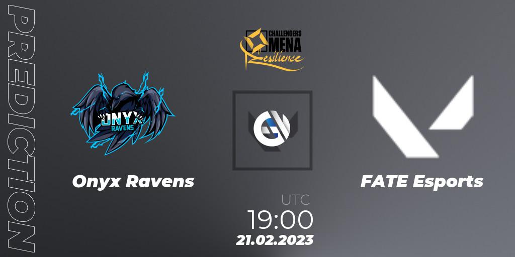 Onyx Ravens contre FATE Esports : prédiction de match. 21.02.2023 at 19:00. VALORANT, VALORANT Challengers 2023 MENA: Resilience Split 1 - Levant and North Africa