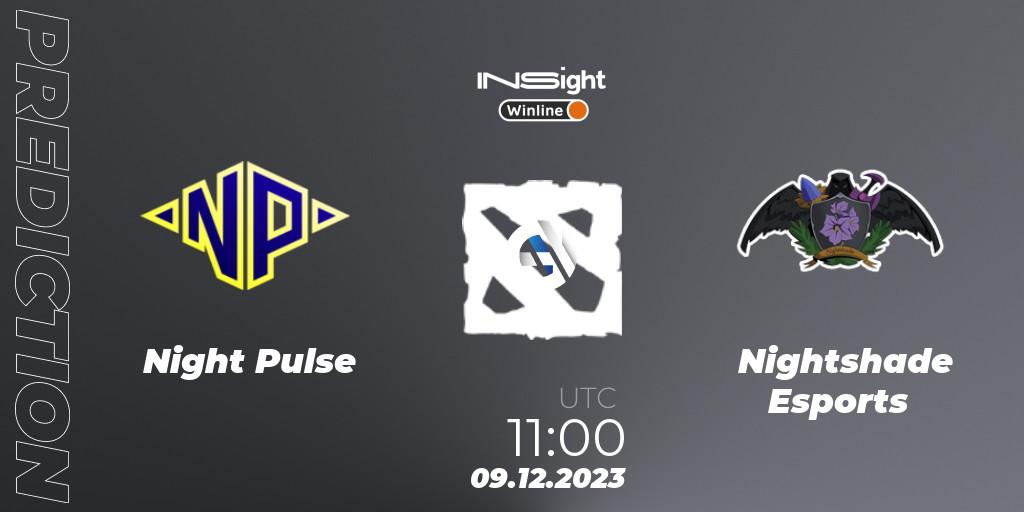 Night Pulse contre Nightshade Esports : prédiction de match. 09.12.2023 at 11:00. Dota 2, Winline Insight Season 4