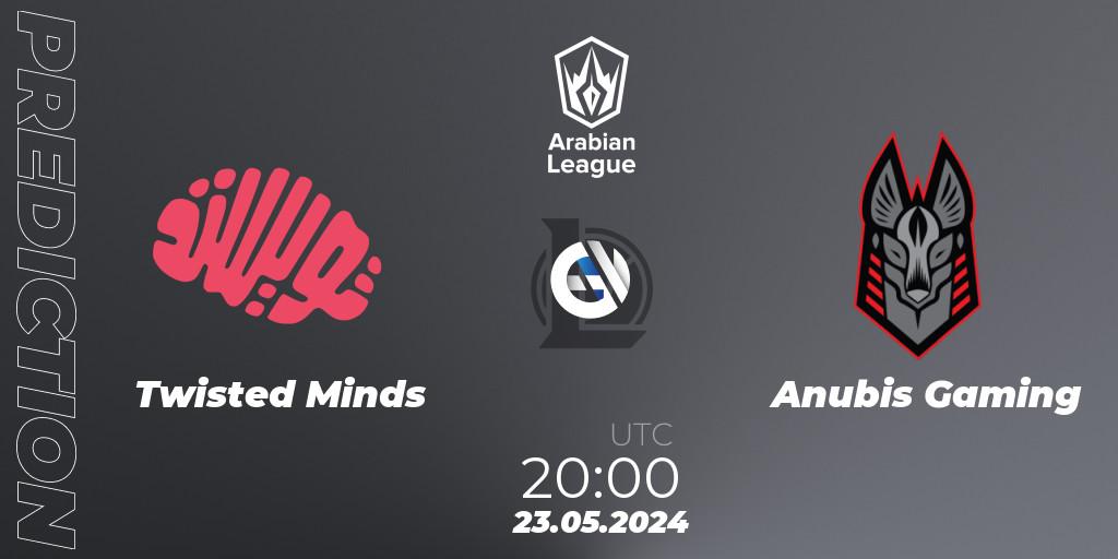 Twisted Minds contre Anubis Gaming : prédiction de match. 23.05.2024 at 20:00. LoL, Arabian League Summer 2024