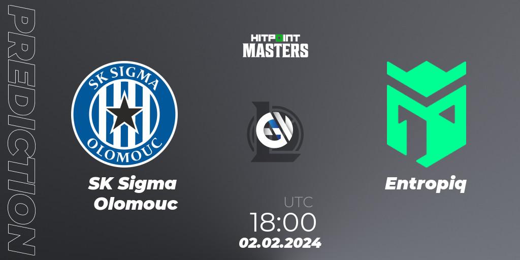SK Sigma Olomouc contre Entropiq : prédiction de match. 02.02.2024 at 18:00. LoL, Hitpoint Masters Spring 2024
