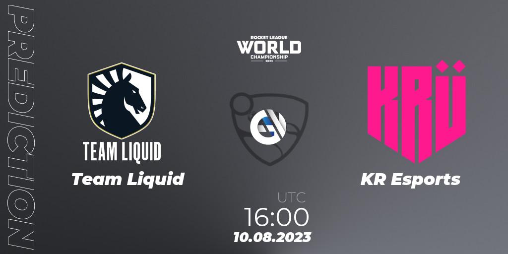 Team Liquid contre KRÜ Esports : prédiction de match. 10.08.23. Rocket League, Rocket League Championship Series 2022-23 - World Championship Group Stage