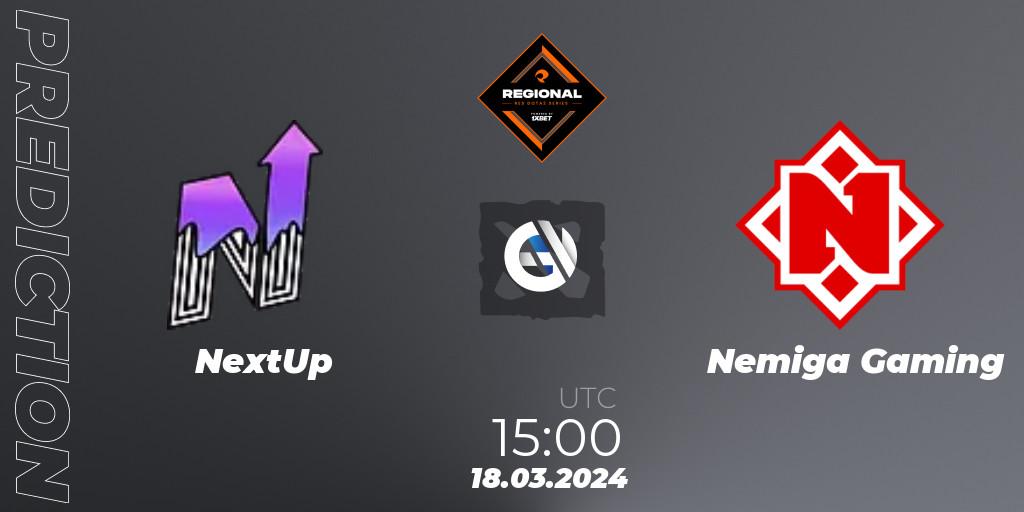 NextUp contre Nemiga Gaming : prédiction de match. 27.03.24. Dota 2, RES Regional Series: EU #1