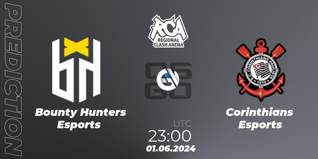 Bounty Hunters Esports contre Corinthians Esports : prédiction de match. 01.06.2024 at 23:00. Counter-Strike (CS2), Regional Clash Arena South America: Closed Qualifier