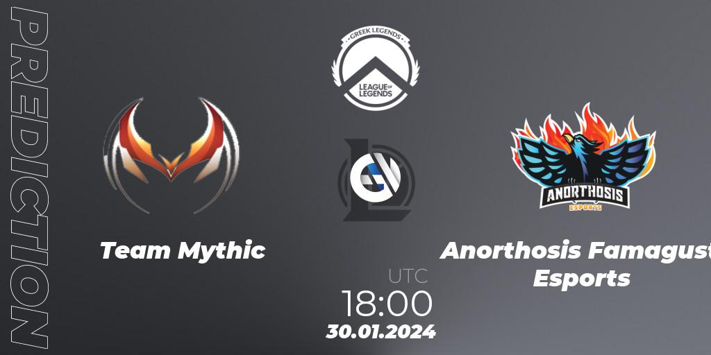 Team Mythic contre Anorthosis Famagusta Esports : prédiction de match. 30.01.2024 at 18:00. LoL, GLL Spring 2024