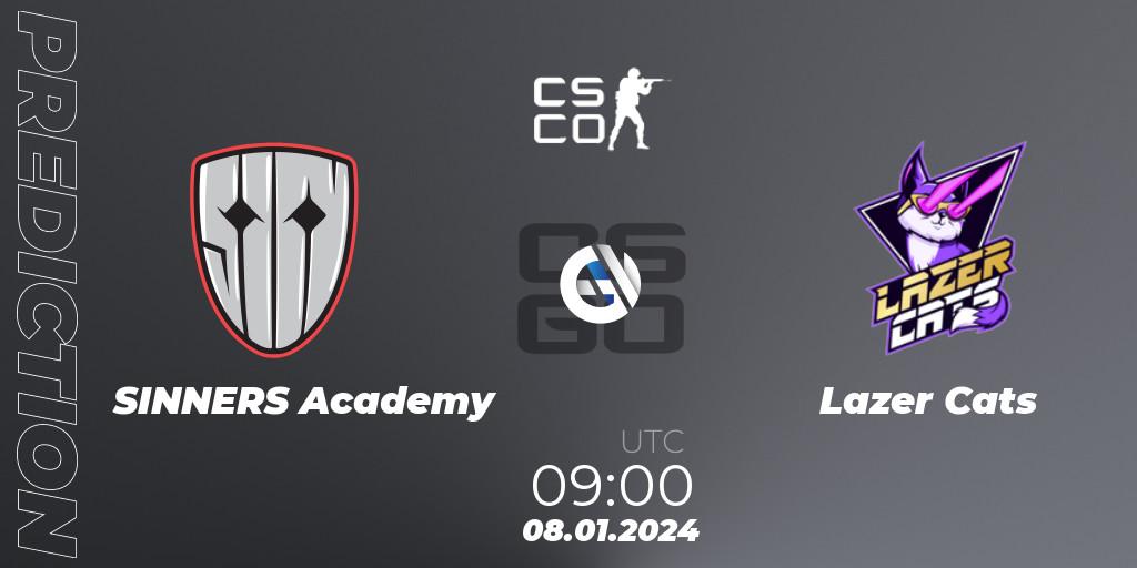 SINNERS Academy contre Lazer Cats : prédiction de match. 08.01.2024 at 09:00. Counter-Strike (CS2), European Pro League Season 14: Division 2