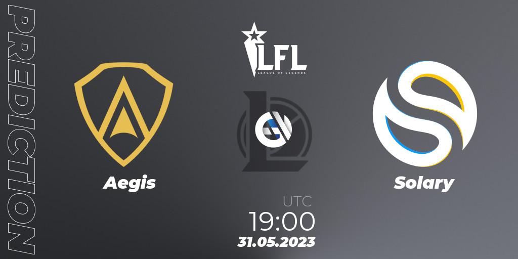 Aegis contre Solary : prédiction de match. 31.05.2023 at 19:00. LoL, LFL Summer 2023 - Group Stage