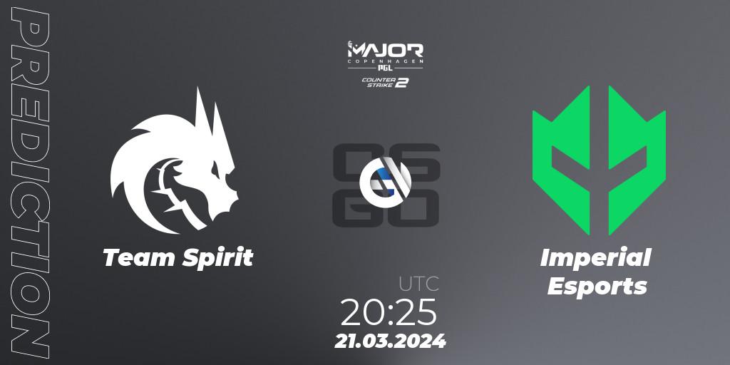 Team Spirit contre Imperial Esports : prédiction de match. 21.03.24. CS2 (CS:GO), PGL CS2 Major Copenhagen 2024
