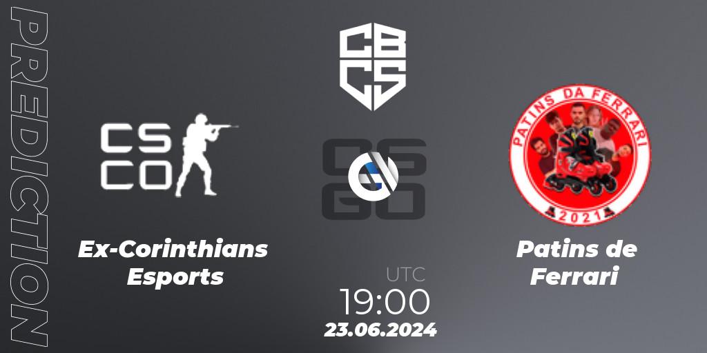 Ex-Corinthians Esports contre Patins de Ferrari : prédiction de match. 24.06.2024 at 20:00. Counter-Strike (CS2), CBCS Season 5: Open Qualifier #1