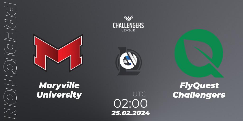 Maryville University contre FlyQuest Challengers : prédiction de match. 25.02.24. LoL, NACL 2024 Spring - Group Stage