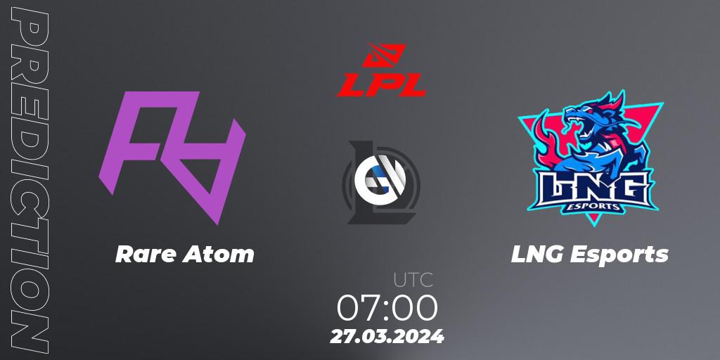 Rare Atom contre LNG Esports : prédiction de match. 27.03.24. LoL, LPL Spring 2024 - Group Stage