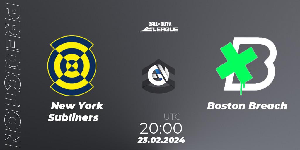 New York Subliners contre Boston Breach : prédiction de match. 23.02.2024 at 20:00. Call of Duty, Call of Duty League 2024: Stage 2 Major Qualifiers