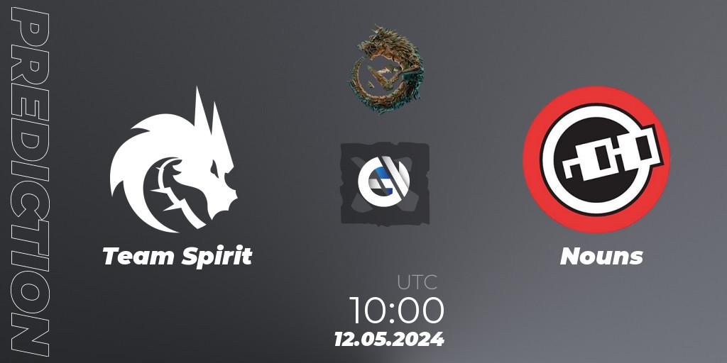 Team Spirit contre Nouns : prédiction de match. 12.05.24. Dota 2, PGL Wallachia Season 1 - Group Stage