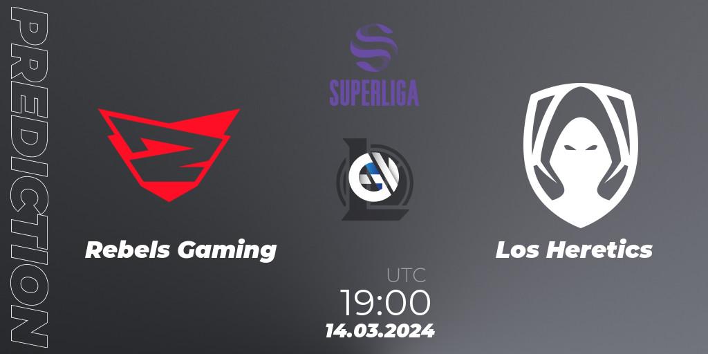 Rebels Gaming contre Los Heretics : prédiction de match. 14.03.24. LoL, Superliga Spring 2024 - Group Stage