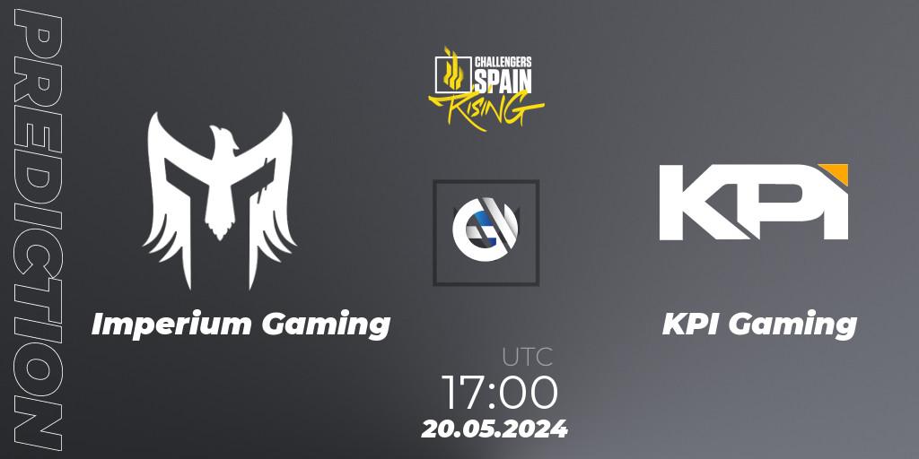 Imperium Gaming contre KPI Gaming : prédiction de match. 20.05.2024 at 16:00. VALORANT, VALORANT Challengers 2024 Spain: Rising Split 2