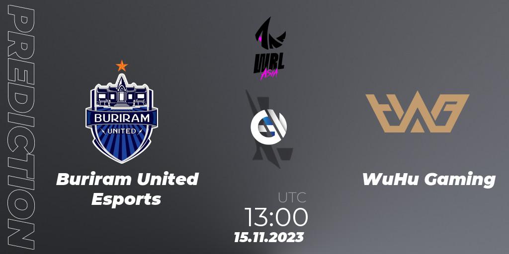 Buriram United Esports contre WuHu Gaming : prédiction de match. 15.11.23. Wild Rift, WRL Asia 2023 - Season 2 - Regular Season