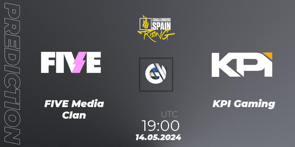 FIVE Media Clan contre KPI Gaming : prédiction de match. 14.05.2024 at 19:00. VALORANT, VALORANT Challengers 2024 Spain: Rising Split 2