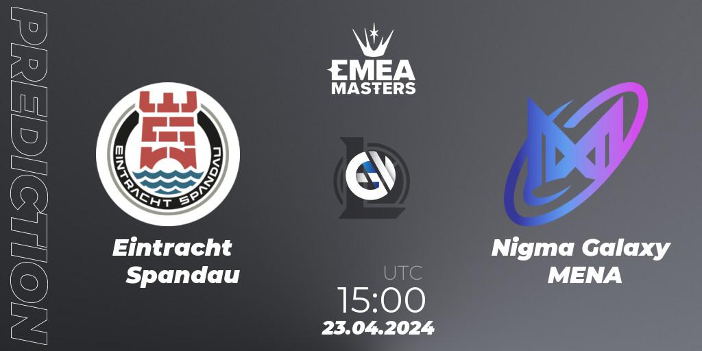 Eintracht Spandau contre Nigma Galaxy MENA : prédiction de match. 23.04.24. LoL, EMEA Masters Spring 2024 - Playoffs