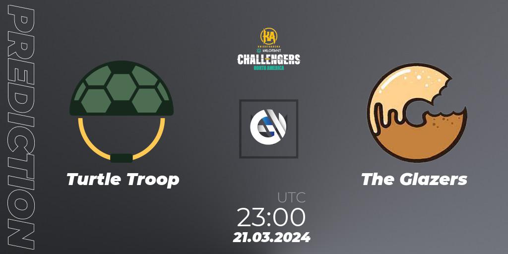 Turtle Troop contre The Glazers : prédiction de match. 22.03.2024 at 00:00. VALORANT, VALORANT Challengers 2024: North America Split 1