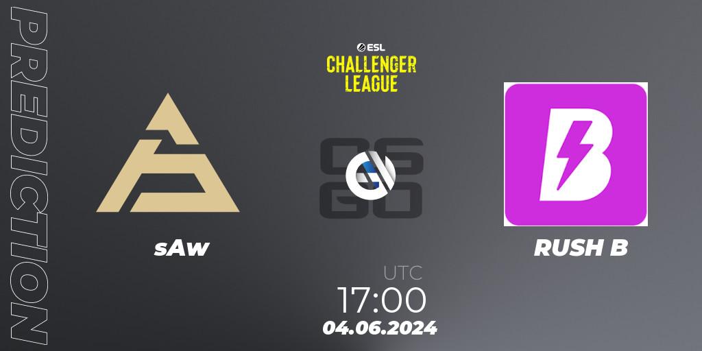 sAw contre RUSH B : prédiction de match. 04.06.2024 at 17:00. Counter-Strike (CS2), ESL Challenger League Season 47: Europe