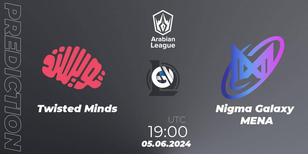 Twisted Minds contre Nigma Galaxy MENA : prédiction de match. 05.06.2024 at 19:00. LoL, Arabian League Summer 2024