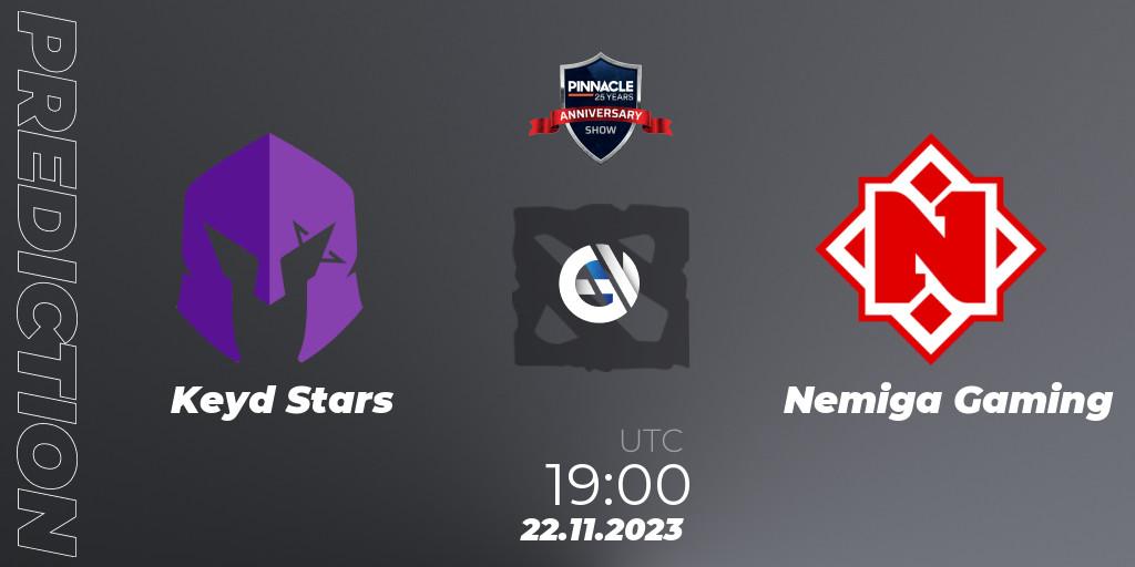 Keyd Stars contre Nemiga Gaming : prédiction de match. 23.11.23. Dota 2, Pinnacle - 25 Year Anniversary Show