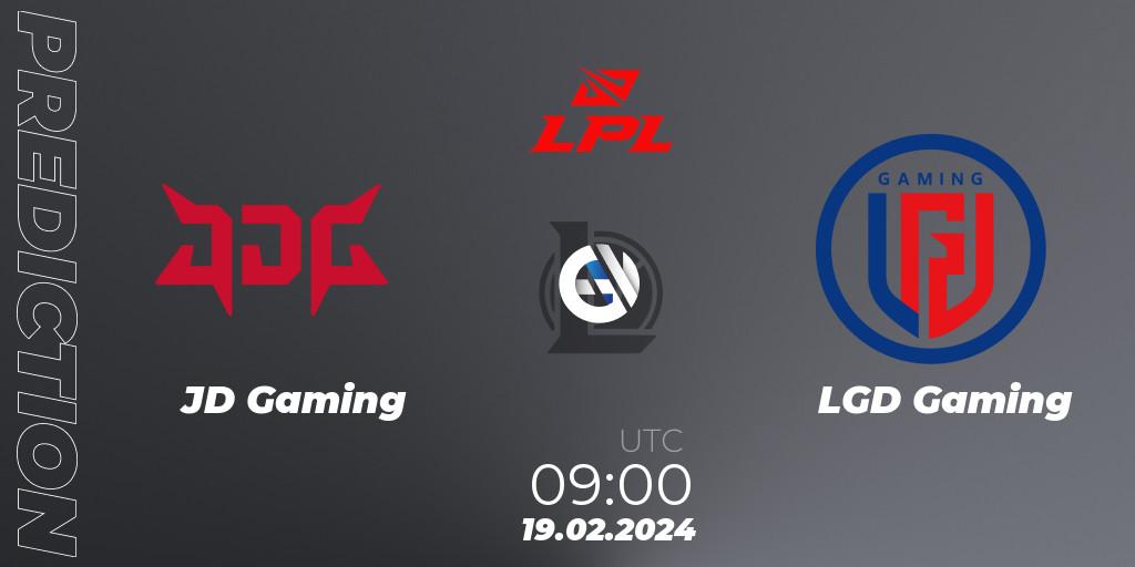 JD Gaming contre LGD Gaming : prédiction de match. 19.02.2024 at 09:00. LoL, LPL Spring 2024 - Group Stage