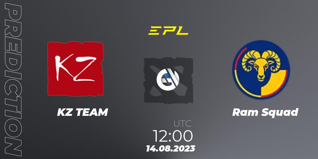 KZ TEAM contre Ram Squad : prédiction de match. 14.08.2023 at 12:22. Dota 2, European Pro League Season 11
