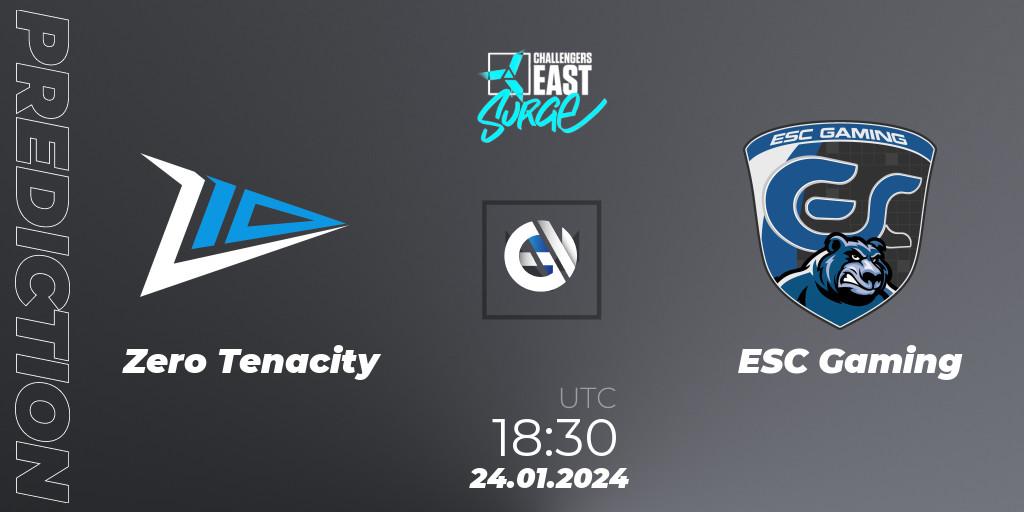Zero Tenacity contre ESC Gaming : prédiction de match. 24.01.24. VALORANT, VALORANT Challengers 2024 East: Surge Split 1