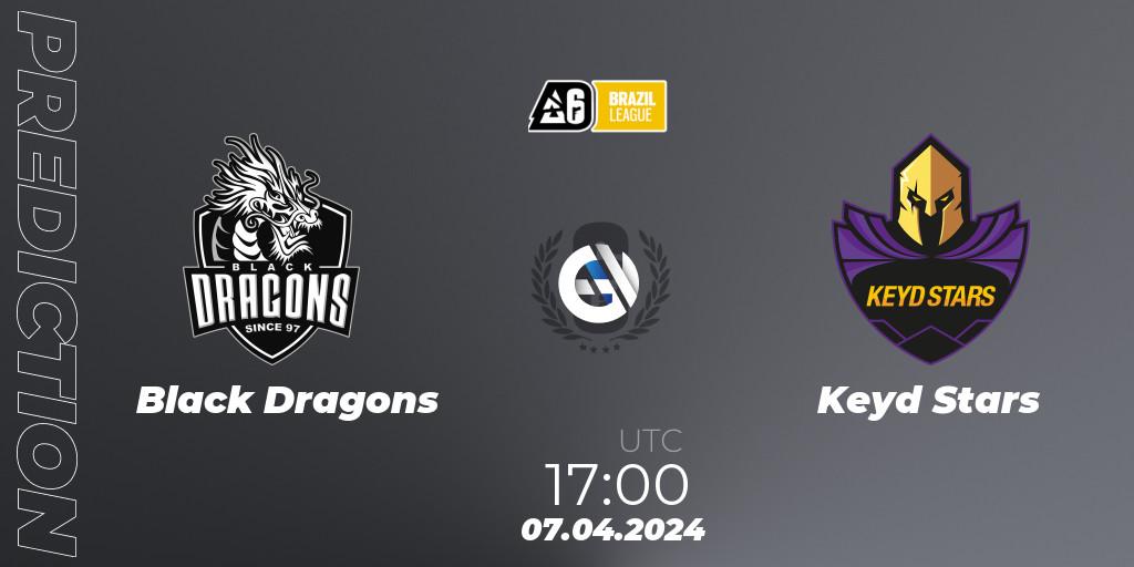 Black Dragons contre Keyd Stars : prédiction de match. 07.04.2024 at 17:00. Rainbow Six, Brazil League 2024 - Stage 1